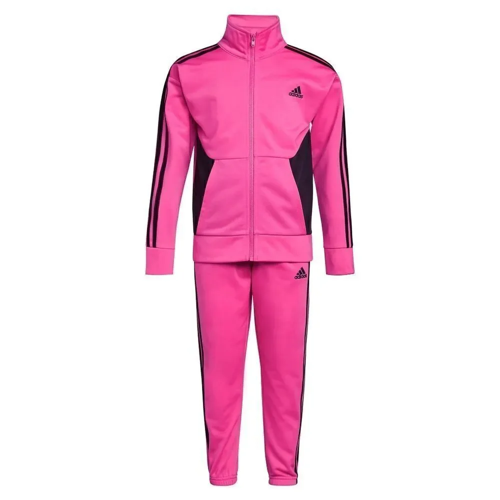 New! ADIDAS Girls 2-Piece Pink Track Suit Tricot Set Pants & Jacket Size 6X NWOT